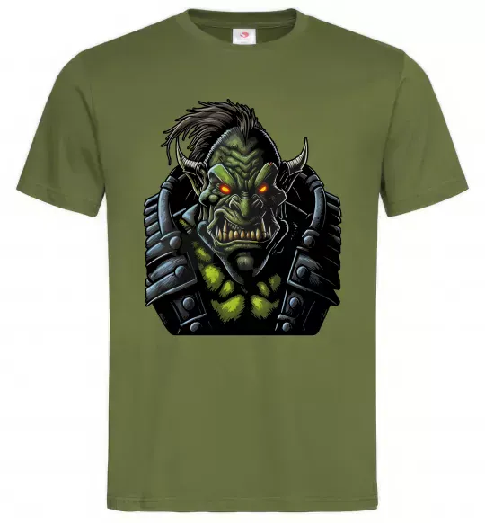Мужская футболка Warcraft орк Оливковый фото