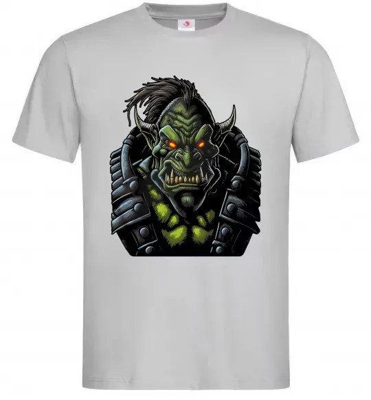 Мужская футболка Warcraft орк Серый фото