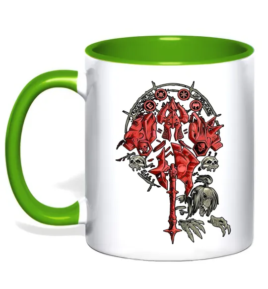 Чашка с цветной ручкой Warcraft печатка Лаймовый фото