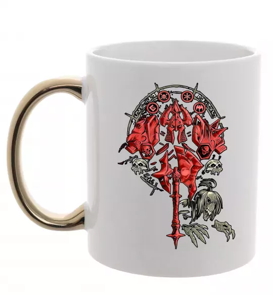 Чашка з кольоровою ручкою Warcraft печатка Золото фото