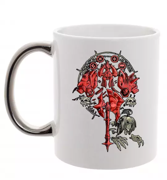 Чашка з кольоровою ручкою Warcraft печатка Срібло фото