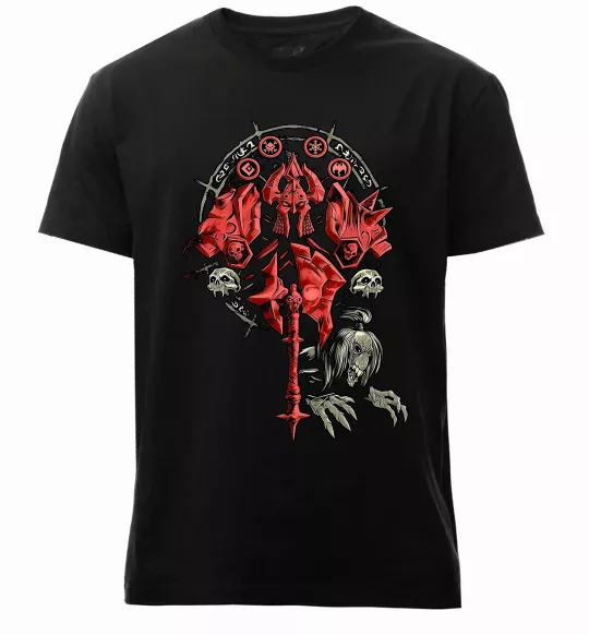 Чоловіча преміум футболка Warcraft печатка Чорний фото