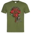 Чоловіча футболка Warcraft печатка Оливковий фото