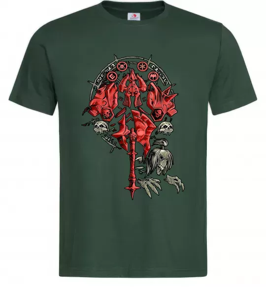 Чоловіча футболка Warcraft печатка Темно-зелений фото
