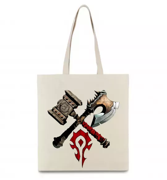 Еко-сумка Warcraft топори Бежевий фото
