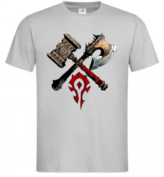 Мужская футболка Warcraft топори Серый фото
