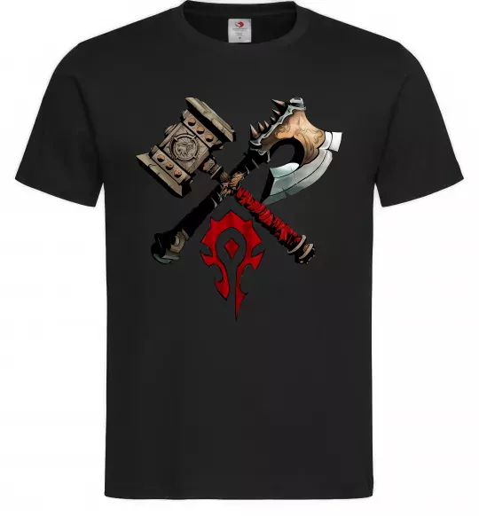 Мужская футболка Warcraft топори Черный фото