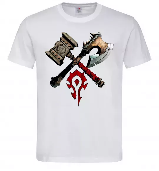 Мужская футболка Warcraft топори Белый фото