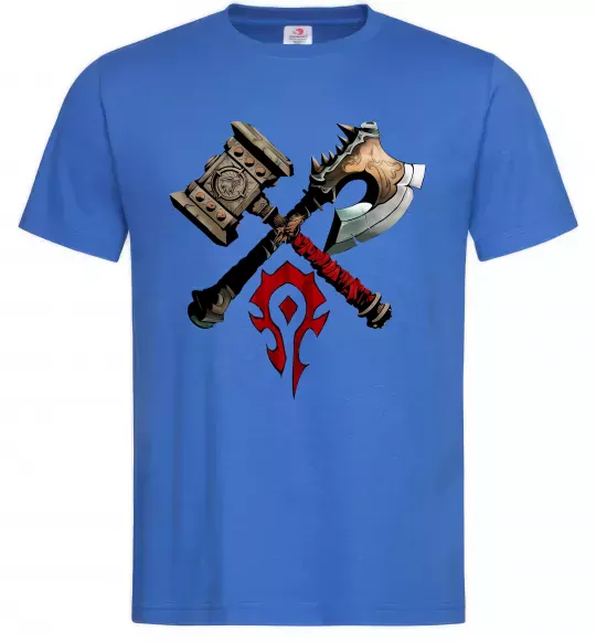 Мужская футболка Warcraft топори Ярко-синий фото