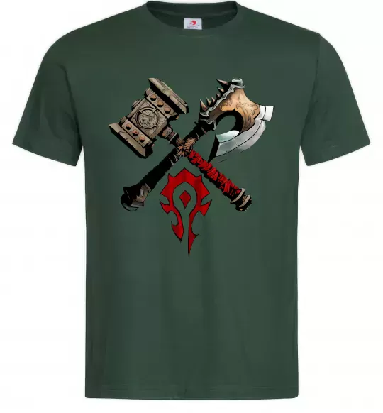 Мужская футболка Warcraft топори Темно-зеленый фото