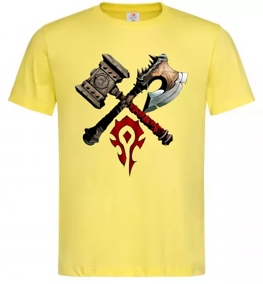 Мужская футболка Warcraft топори Лимонный фото