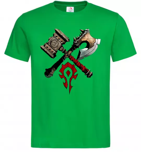 Мужская футболка Warcraft топори Зеленый фото