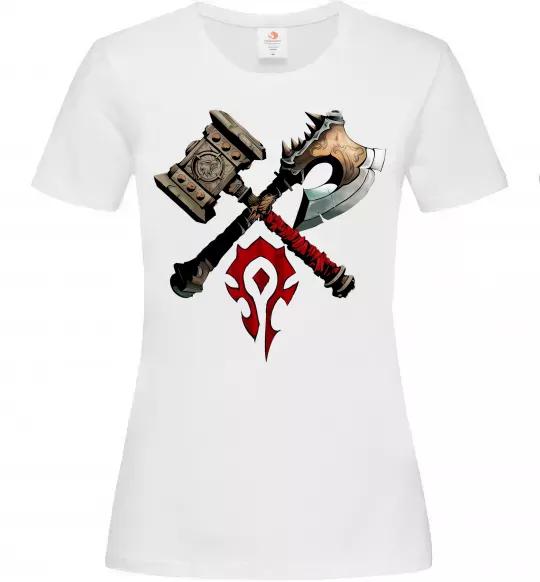 Жіноча футболка Warcraft топори Білий фото