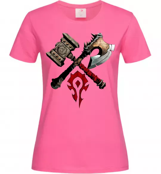 Жіноча футболка Warcraft топори Яскраво-рожевий фото