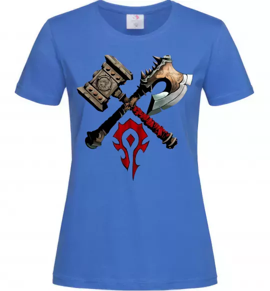 Жіноча футболка Warcraft топори Яскраво-синій фото