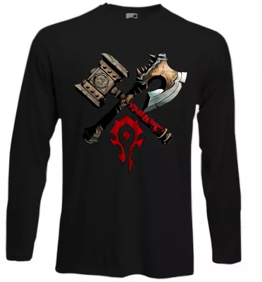 Лонгслив Warcraft топори Черный фото