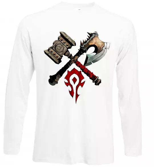 Лонгслив Warcraft топори Белый фото