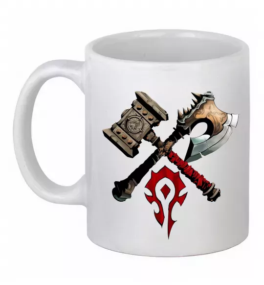 Чашка керамическая Warcraft топори Белый фото