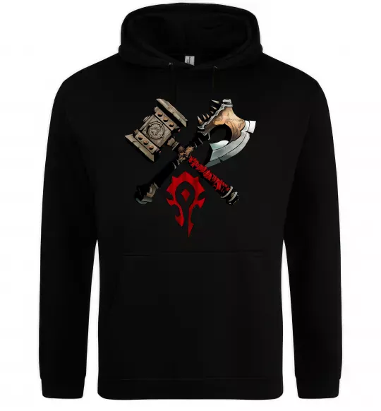 Женская толстовка (худи) Warcraft топори Черный фото