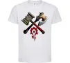 Детская футболка Warcraft топори Белый фото
