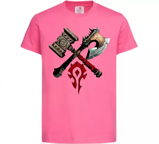 Детская футболка Warcraft топори Ярко-розовый фото