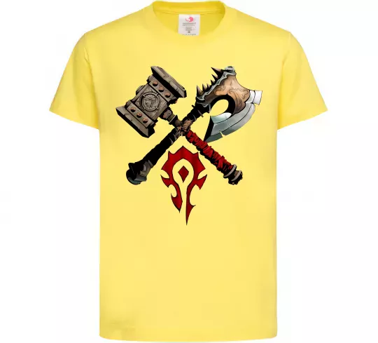 Детская футболка Warcraft топори Лимонный фото