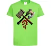 Детская футболка Warcraft топори Лаймовый фото