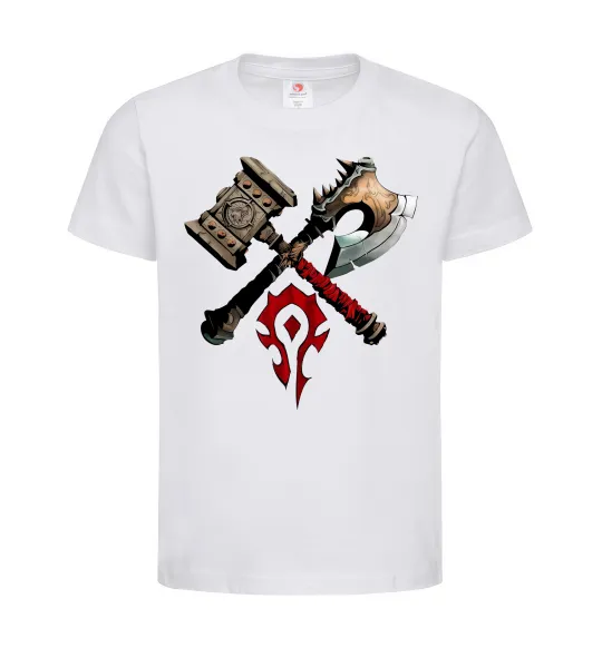 Дитяча футболка Warcraft топори Білий фото