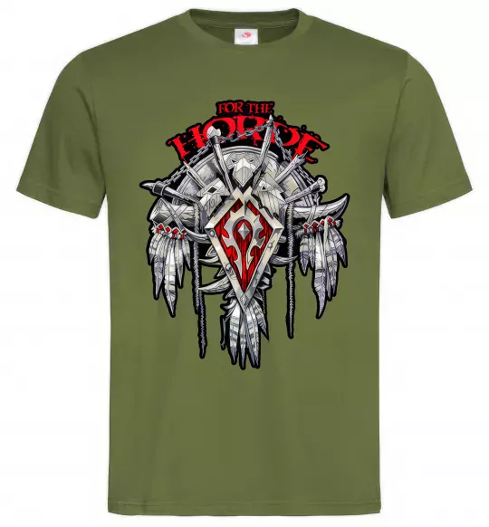 Мужская футболка Warcraft Horde Оливковый фото