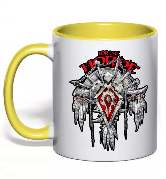 Чашка с цветной ручкой Warcraft Horde Солнечно желтый фото