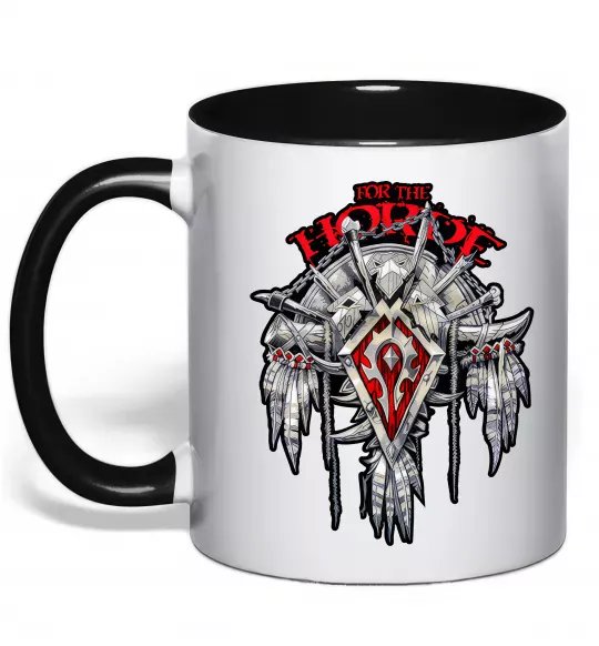 Чашка с цветной ручкой Warcraft Horde Черный фото