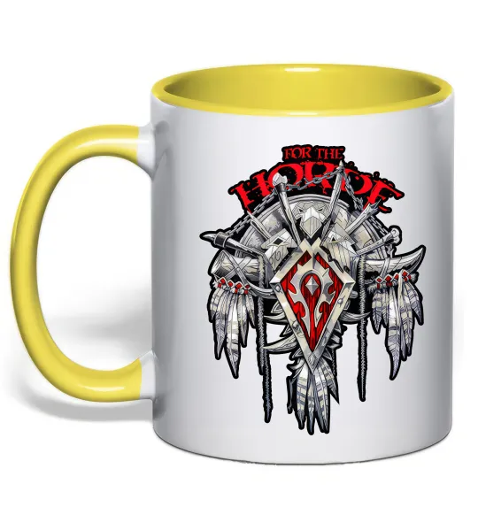 Чашка з кольоровою ручкою Warcraft Horde Лимонний фото