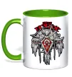 Чашка з кольоровою ручкою Warcraft Horde Лаймовий фото