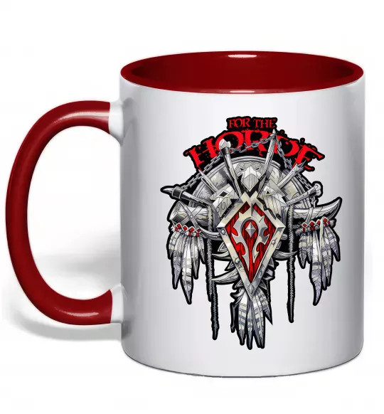 Чашка с цветной ручкой Warcraft Horde Красный фото