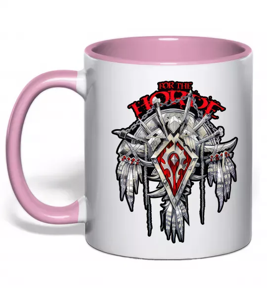 Чашка с цветной ручкой Warcraft Horde Нежно розовый фото