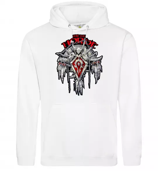 Чоловіча толстовка (худі) Warcraft Horde Білий фото
