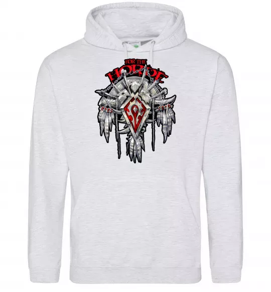 Чоловіча толстовка (худі) Warcraft Horde Сірий меланж фото