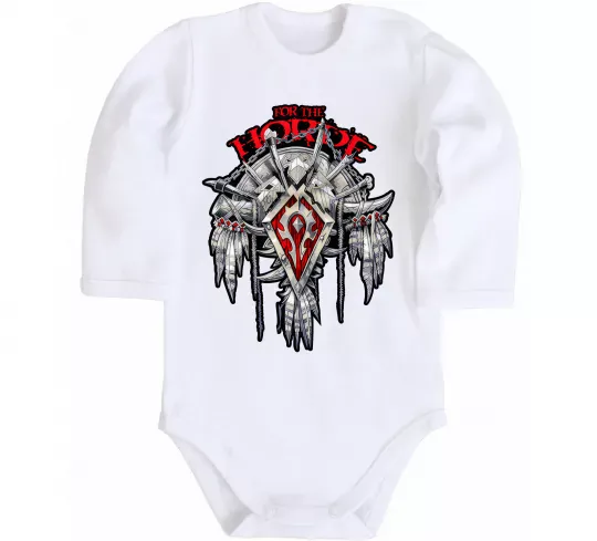 Детский боди Warcraft Horde Белый фото