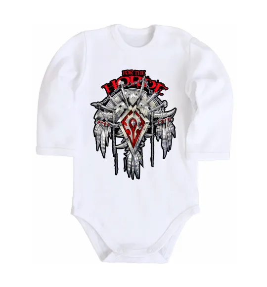 Дитячий бодік Warcraft Horde Білий фото