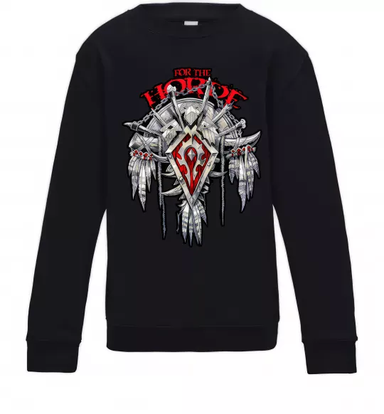 Детский Свитшот Warcraft Horde Черный фото
