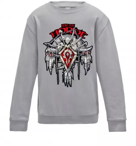 Детский Свитшот Warcraft Horde Серый меланж фото