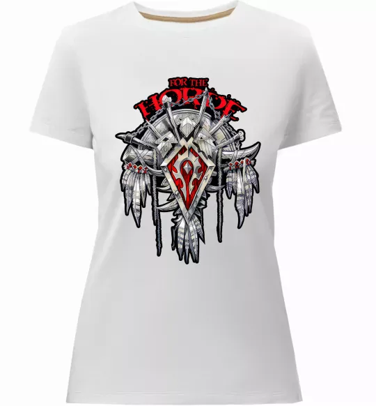 Женская премиум футболка Warcraft Horde Белый фото