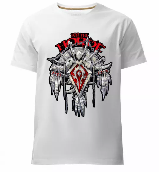 Мужская премиум футболка Warcraft Horde Белый фото