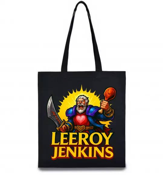 Еко-сумка Leeroy Jenkins Чорний фото
