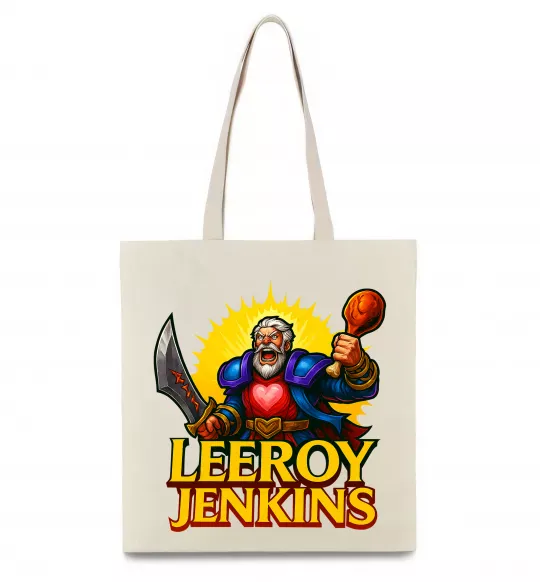 Еко-сумка Leeroy Jenkins Бежевий фото