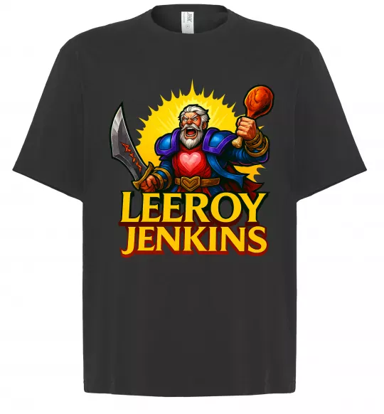 Футболка Оверсайз Leeroy Jenkins Чорний фото
