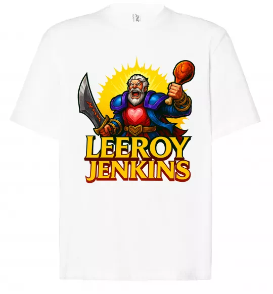 Футболка Оверсайз Leeroy Jenkins Білий фото