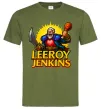 Чоловіча футболка Leeroy Jenkins Оливковий фото