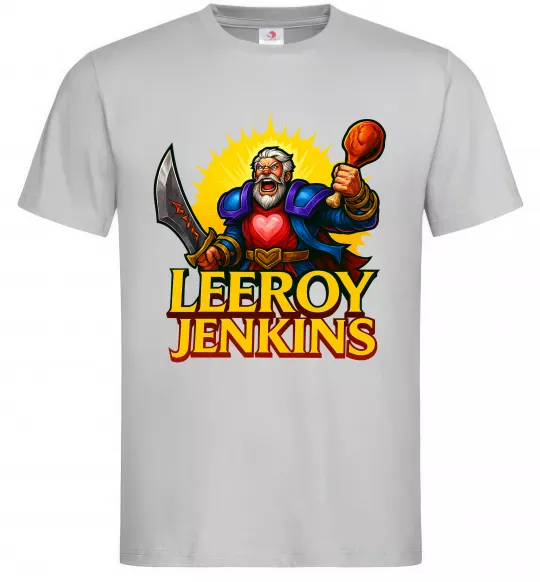 Чоловіча футболка Leeroy Jenkins Сірий фото