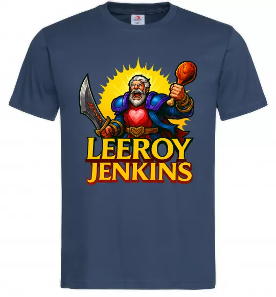 Чоловіча футболка Leeroy Jenkins Темно-синій фото